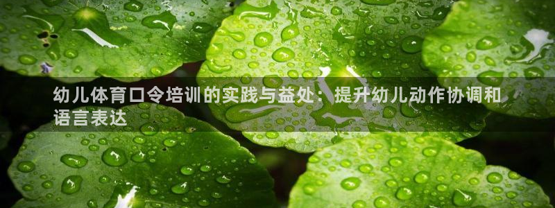 极悦平台方7O777：幼儿体育口令培训的实践与益处：